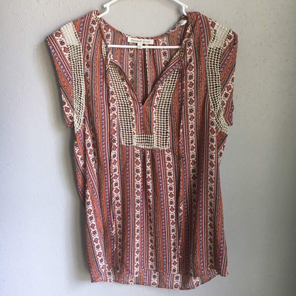 Daniel Rainn Crochet Trim Blouse